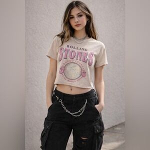Rolling Stones Voodoo Lounge World Tour Cropped Tee XS